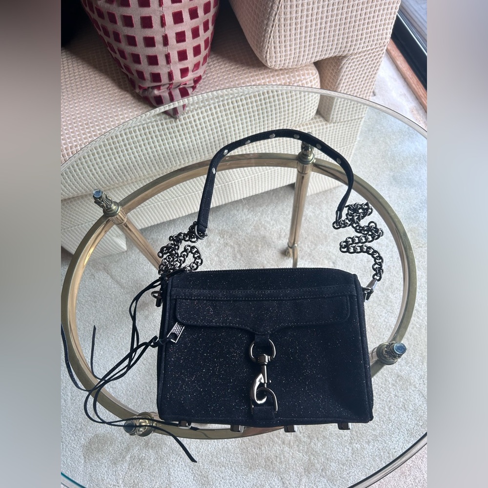 Rebecca Minkoff Mini M.A.C. Black Multicolor Glitter Crossbody Purse
